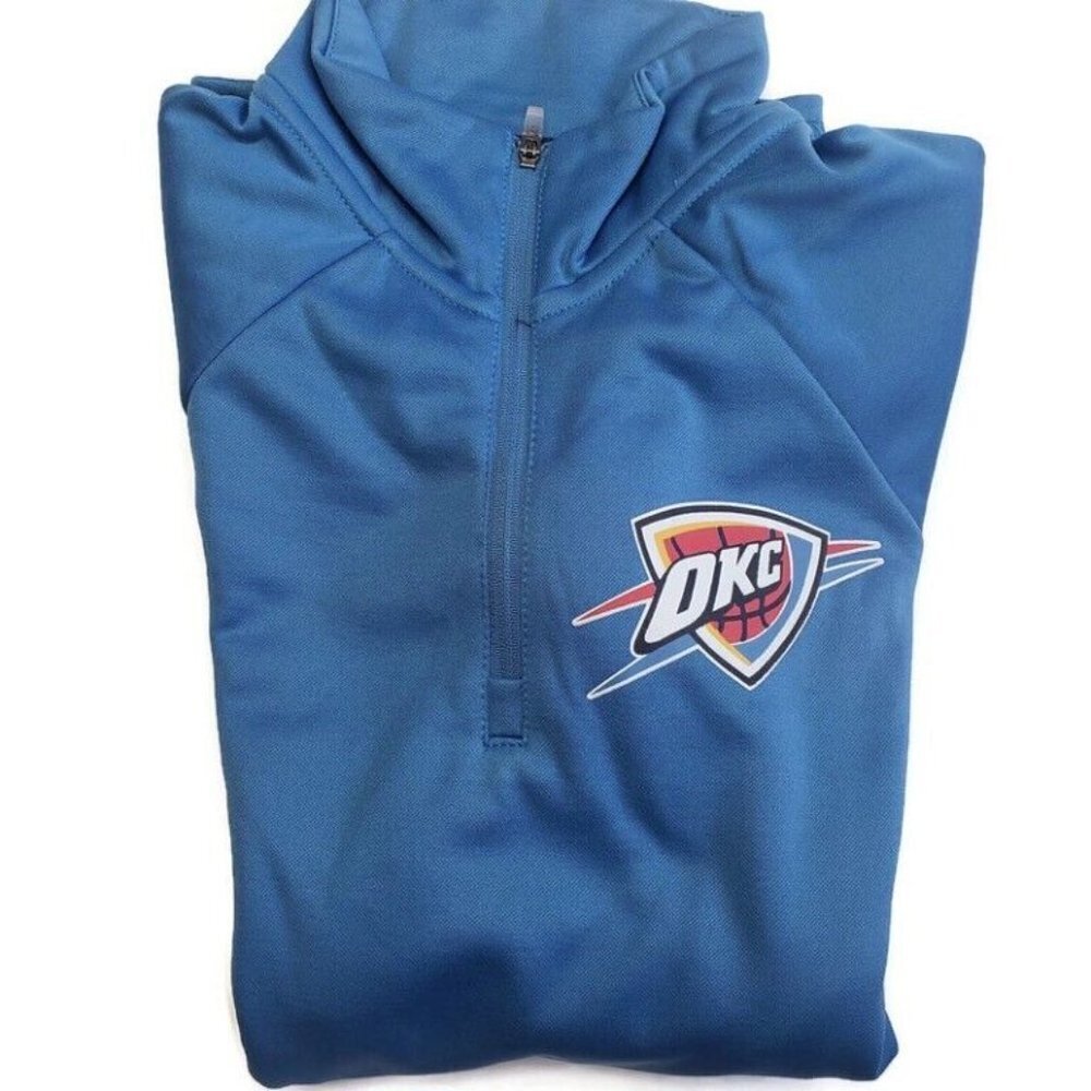 NBA Oklahoma City Thunder Hands High MVP Quarter Zip Pullover Womens S Blue - Picture 3 of 7